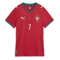 Camiseta Portugal Cristiano Ronaldo #7 Primera Equipación Replica Mundial 2026 para mujer mangas cortas